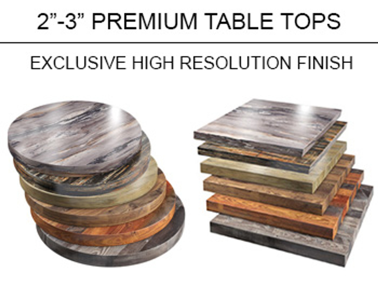 Table 2-3" Top - Round, Square or Rectangle - Many Sizes Available - Handcrafted in USA Table 2-3" Top - Round, Square or Rectangle - Many Sizes Available - Handcrafted in USA