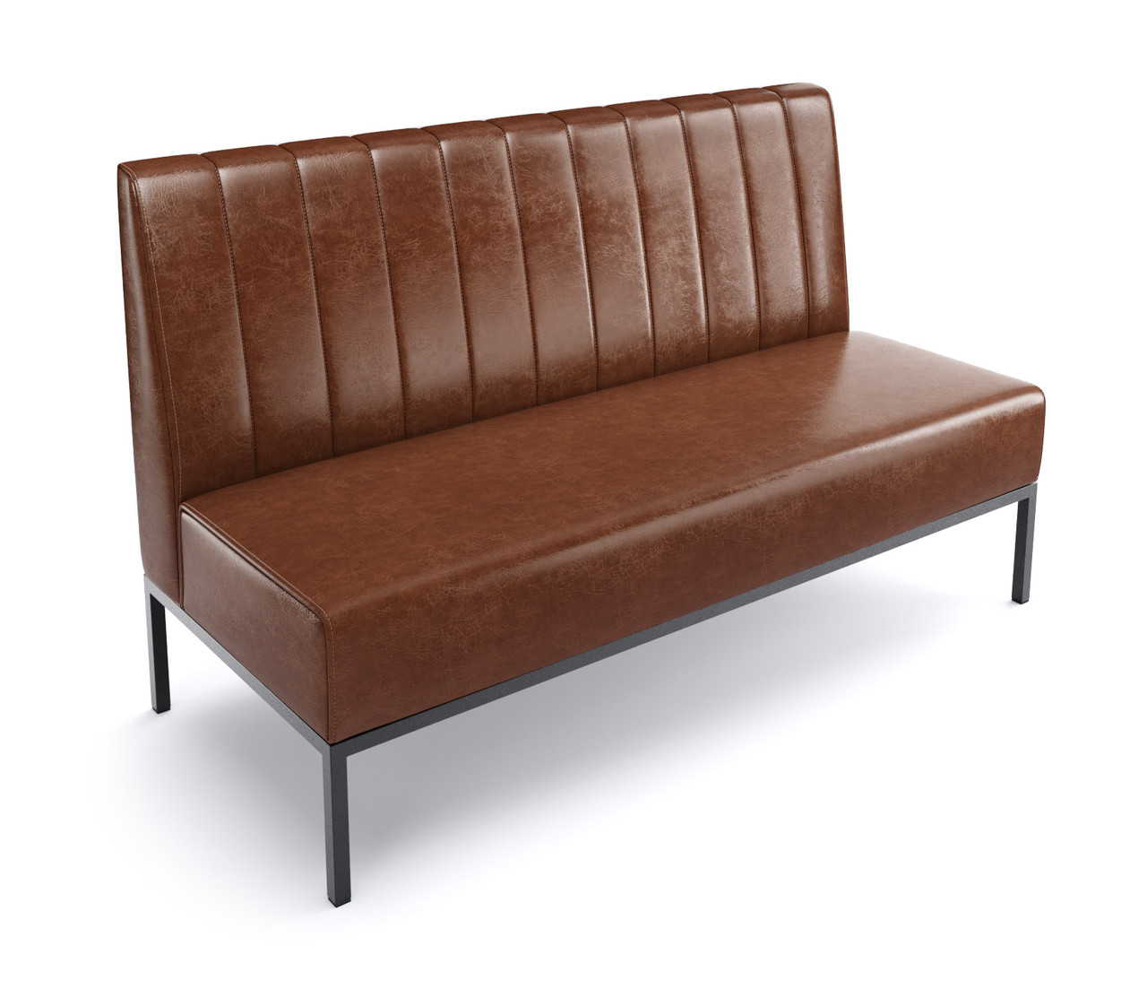 Luxury Vertical Channel-Back Booth - Gunmetal Frame