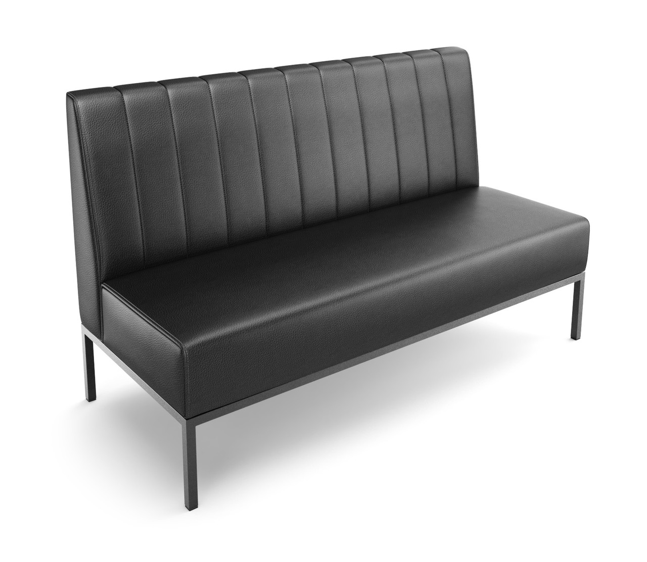 Luxury Vertical Channel-Back Booth - Gunmetal Frame