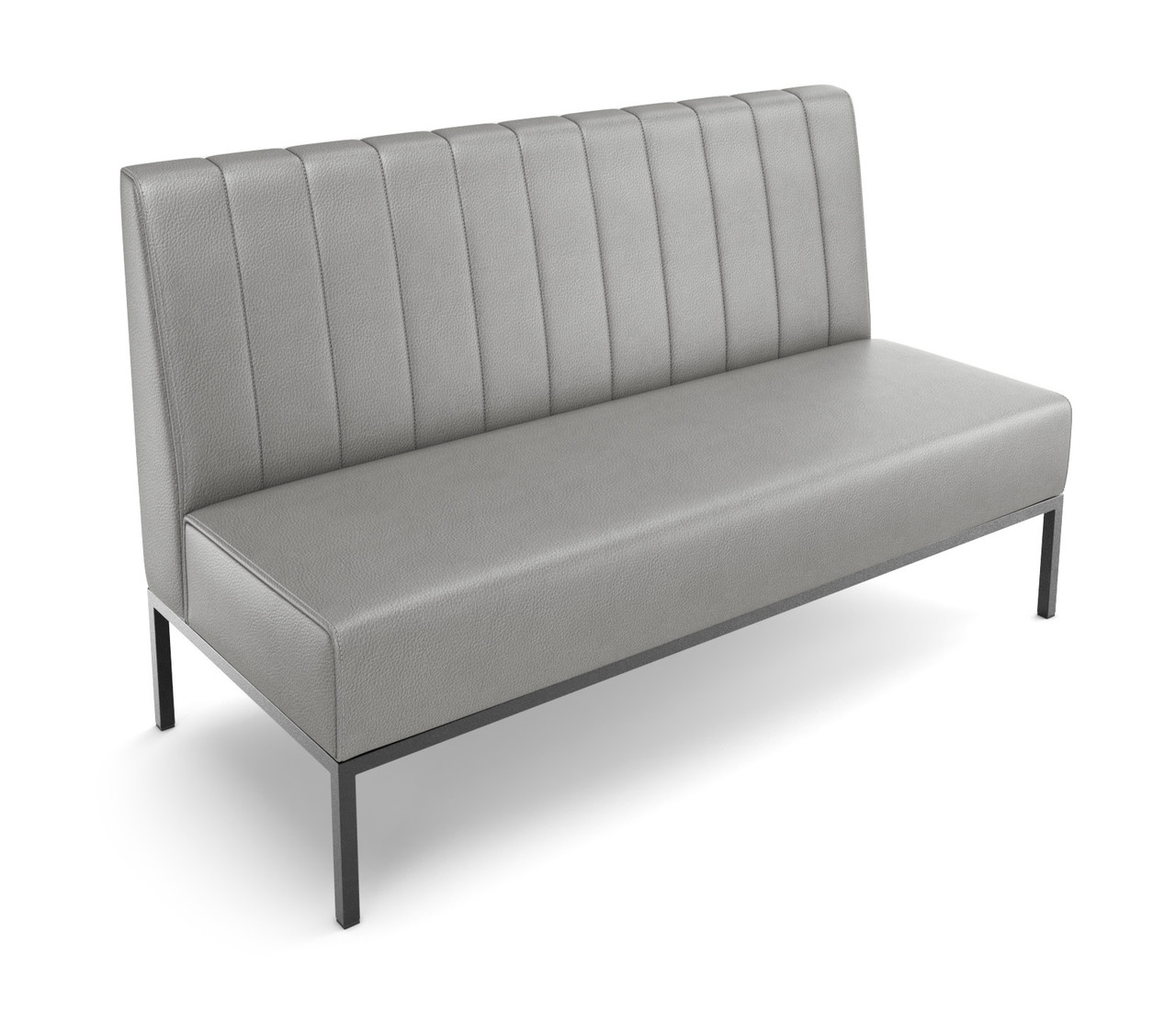 Luxury Vertical Channel-Back Booth - Gunmetal Frame