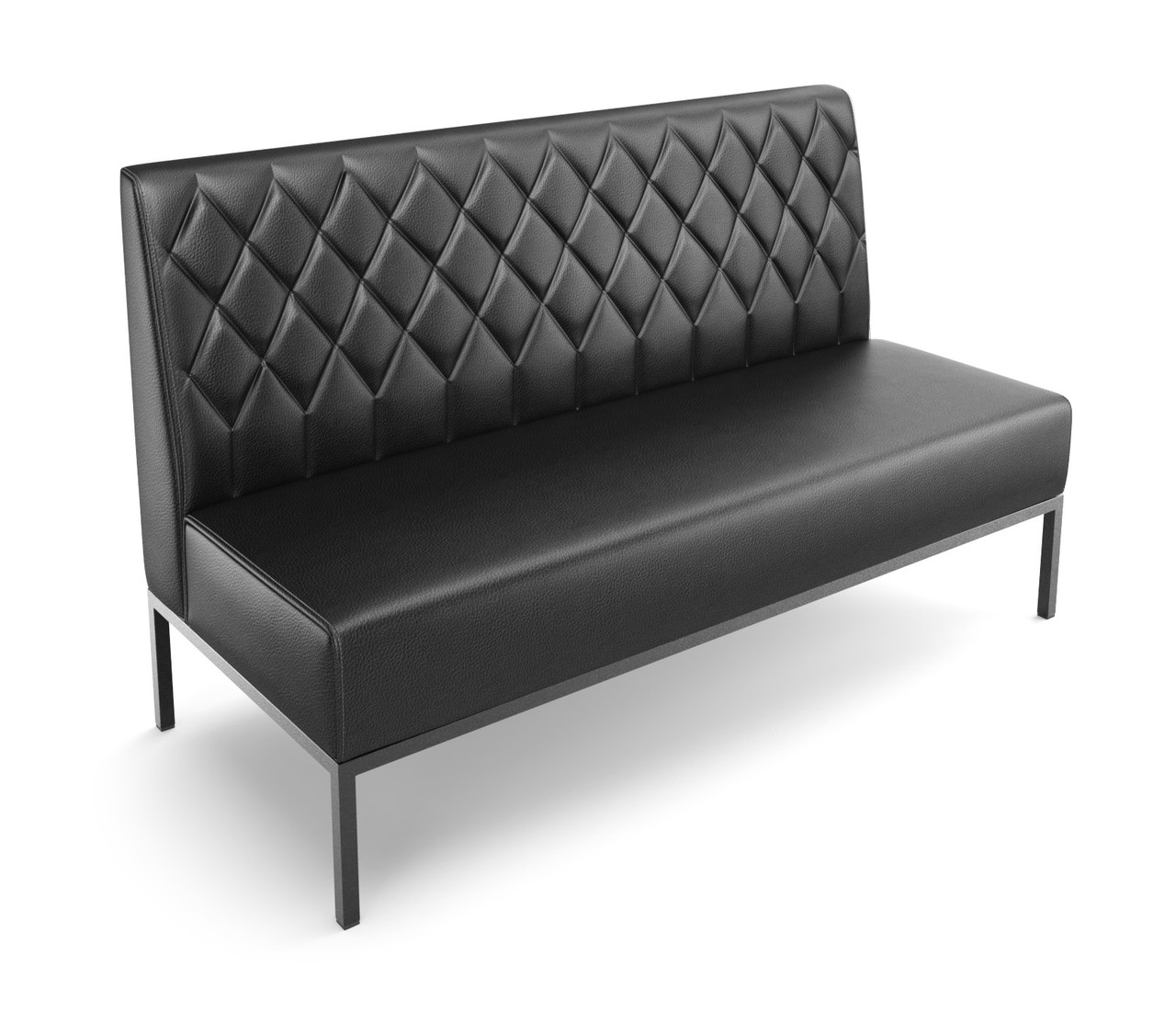 Luxury Diamond Tufted Booth - Gunmetal Frame