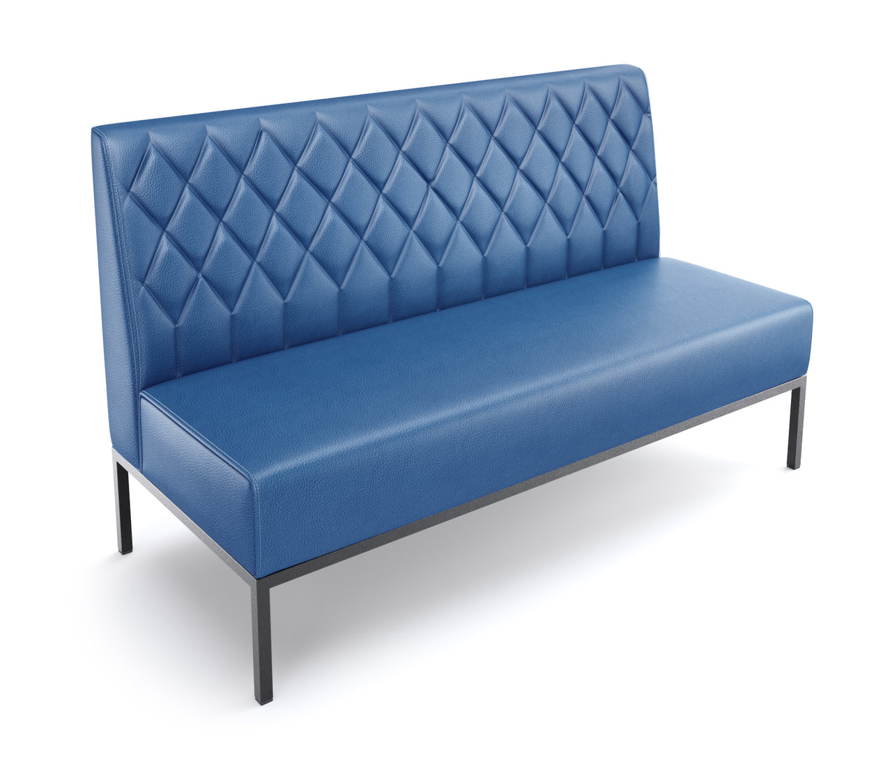 Luxury Diamond Tufted Booth - Gunmetal Frame