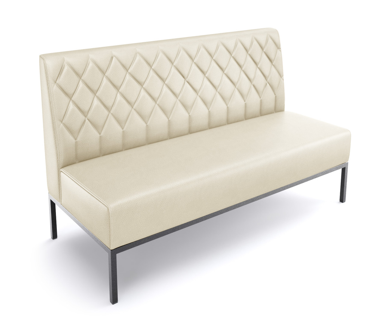Luxury Diamond Tufted Booth - Gunmetal Frame
