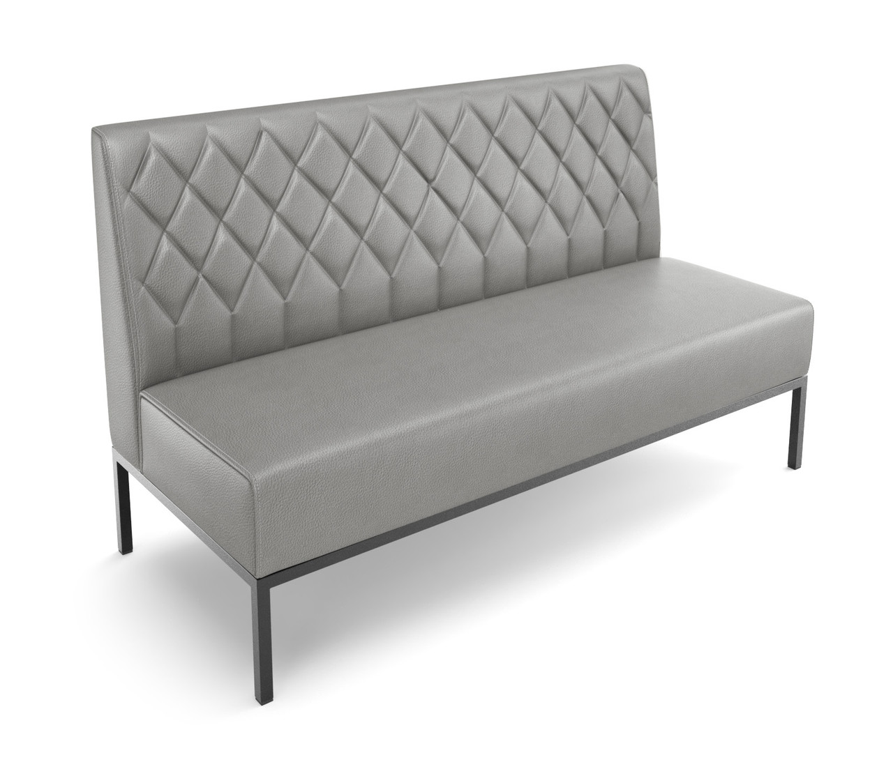 Luxury Diamond Tufted Booth - Gunmetal Frame