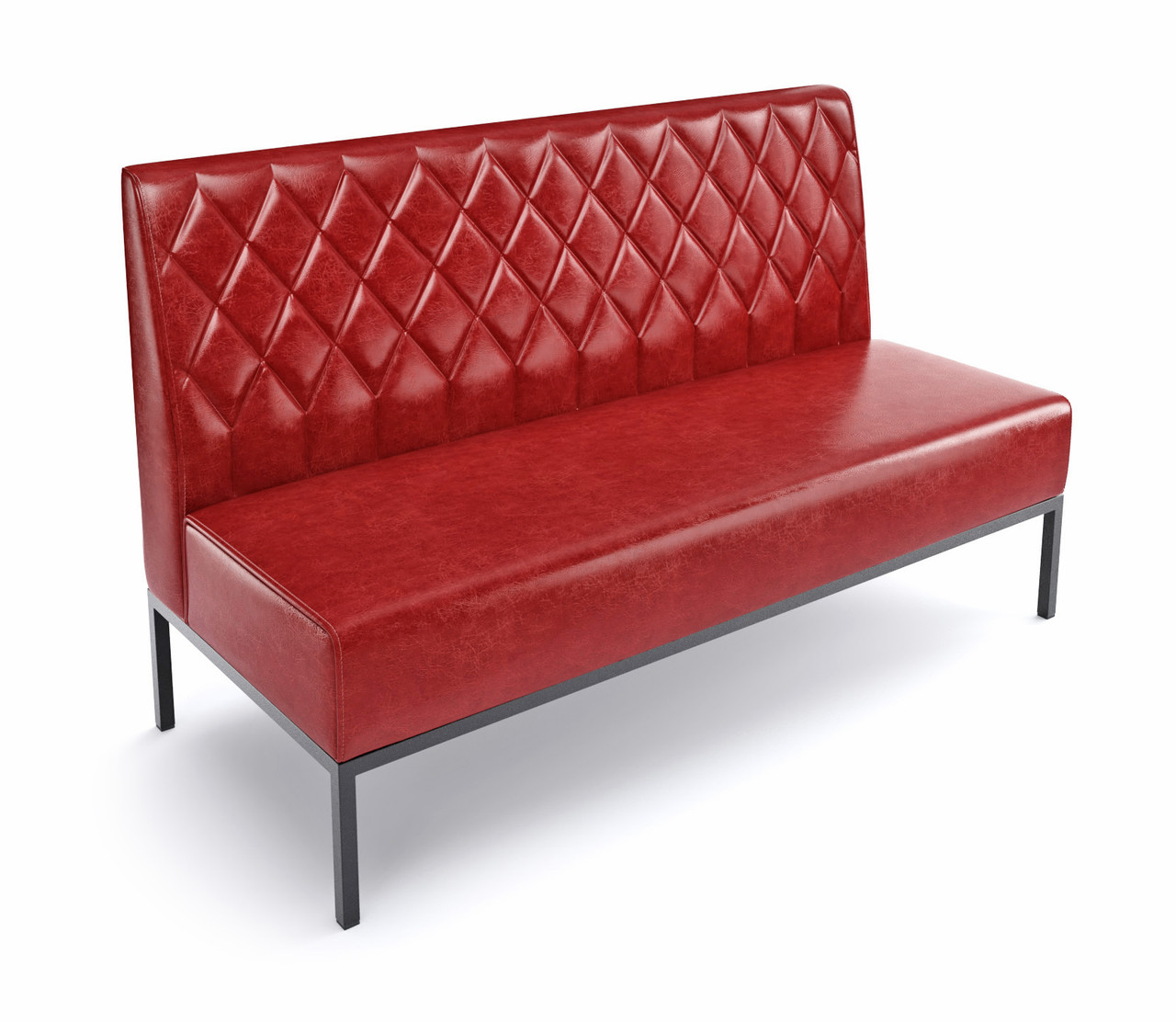 Luxury Diamond Tufted Booth - Gunmetal Frame