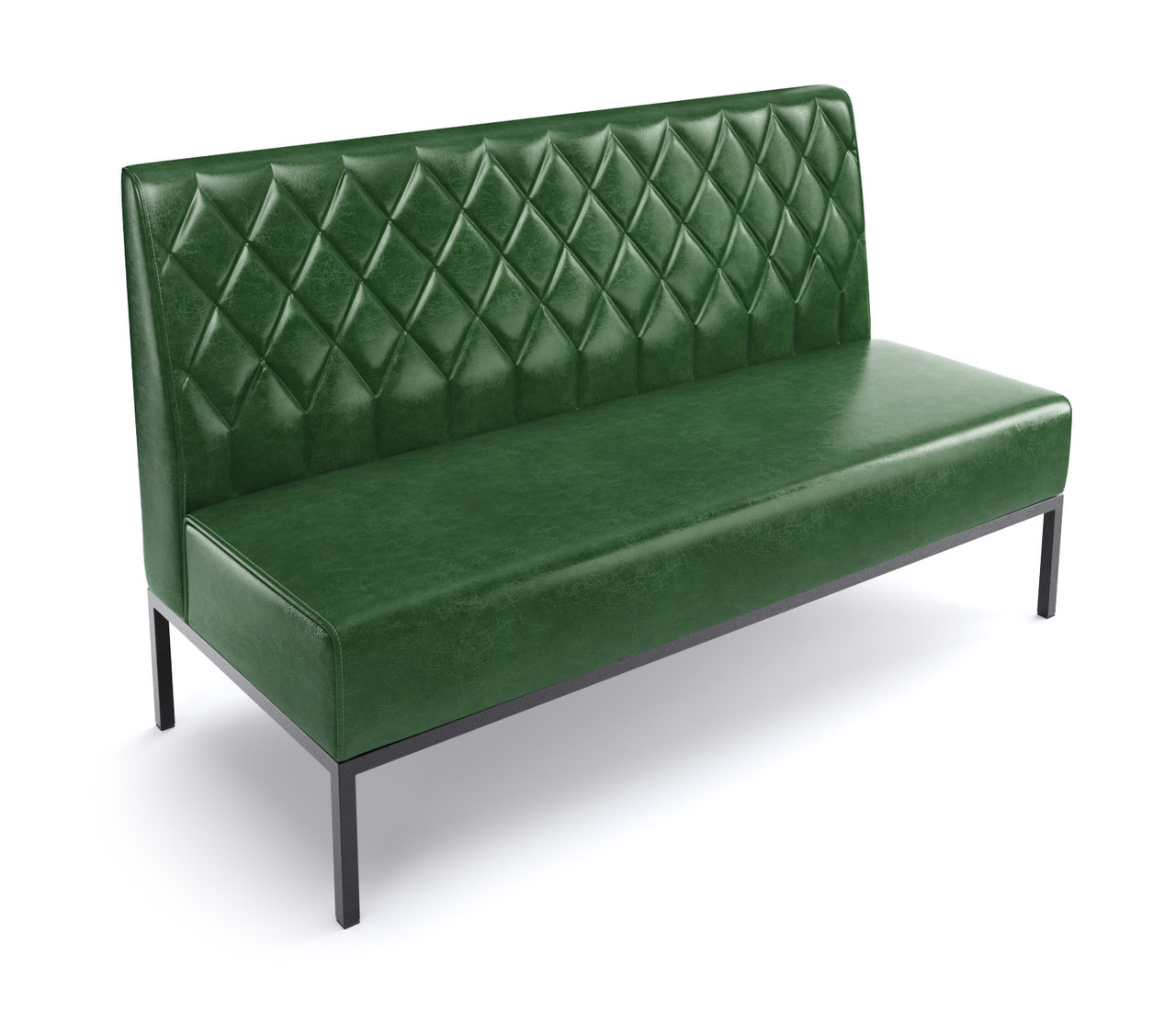 Luxury Diamond Tufted Booth - Gunmetal Frame