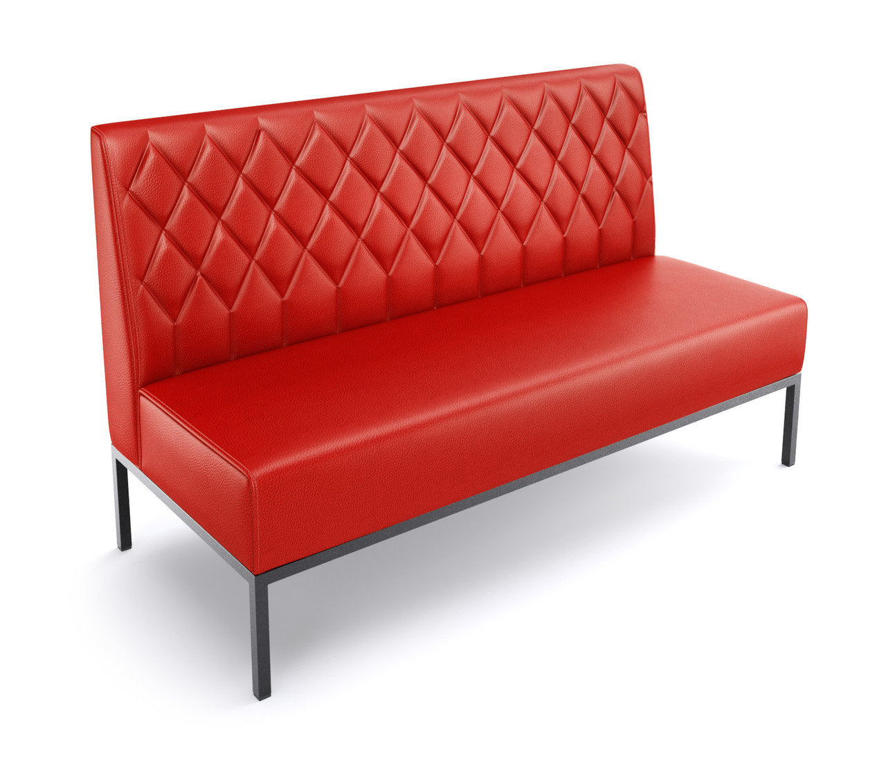 Luxury Diamond Tufted Booth - Gunmetal Frame