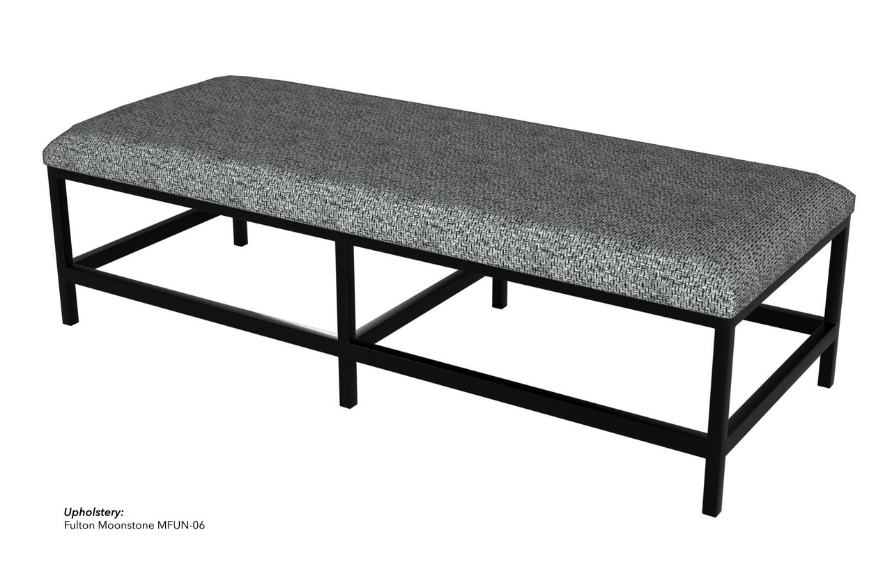 Commercial Fabric Upholstered Metal Frame Seating Bench