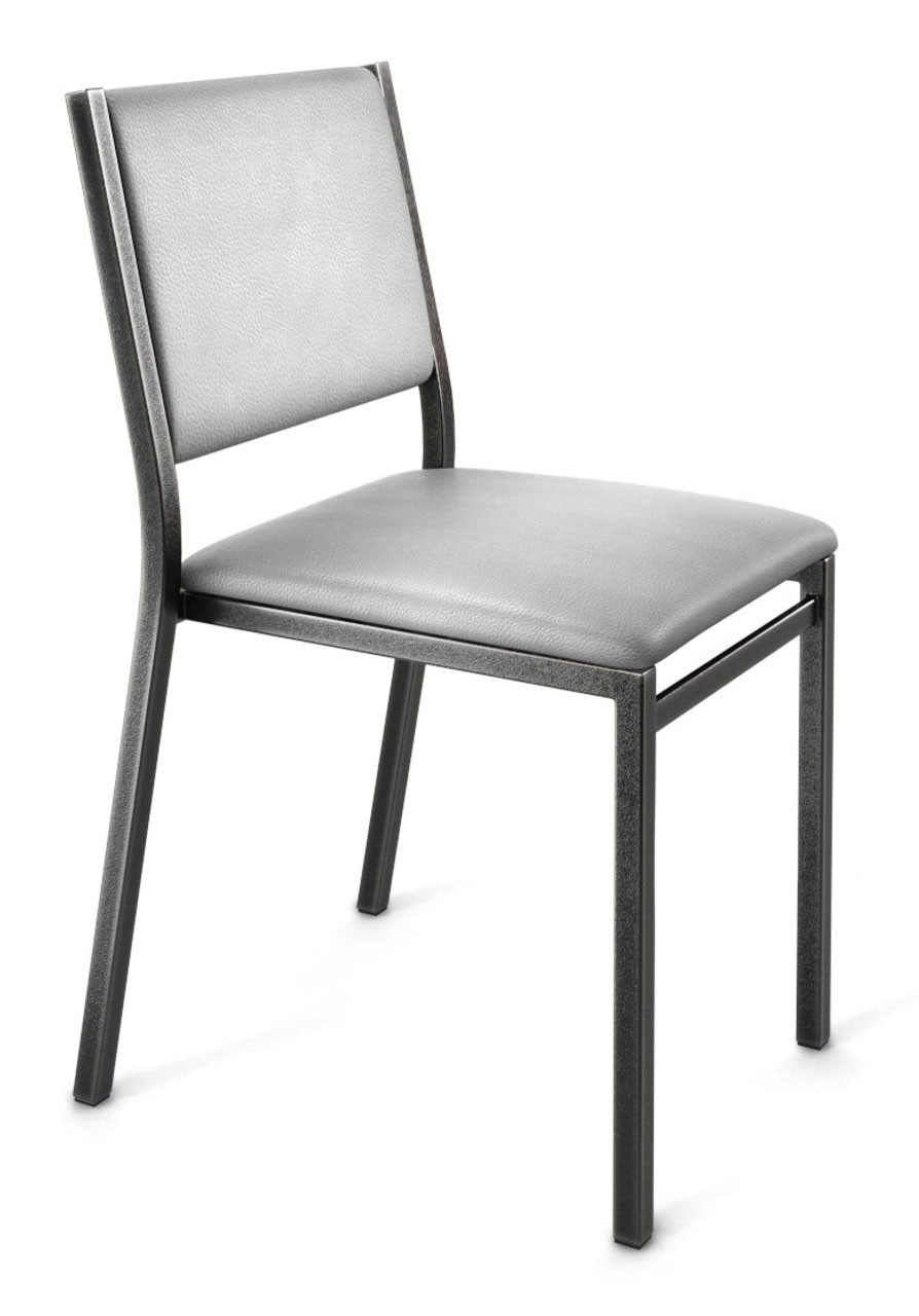 Gunmetal Frame Modern Restaurant Chair with Commercial-Grade Vinyl Seat Gunmetal Frame Modern Restaurant Chair with Commercial-Grade Vinyl Seat