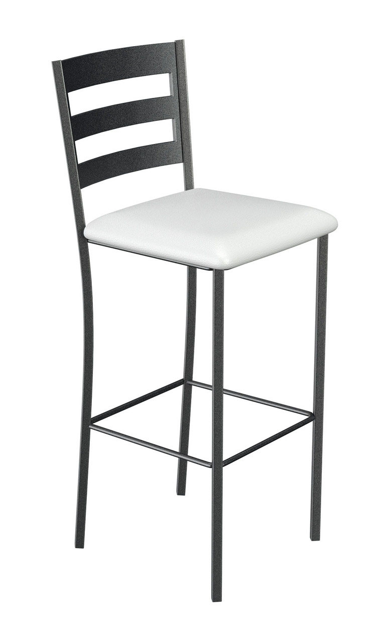 Modern Back Design Gunmetal Bar Stool with Commercial-Grade Vinyl Seat Modern Back Design Gunmetal Bar Stool with Commercial-Grade Vinyl Seat