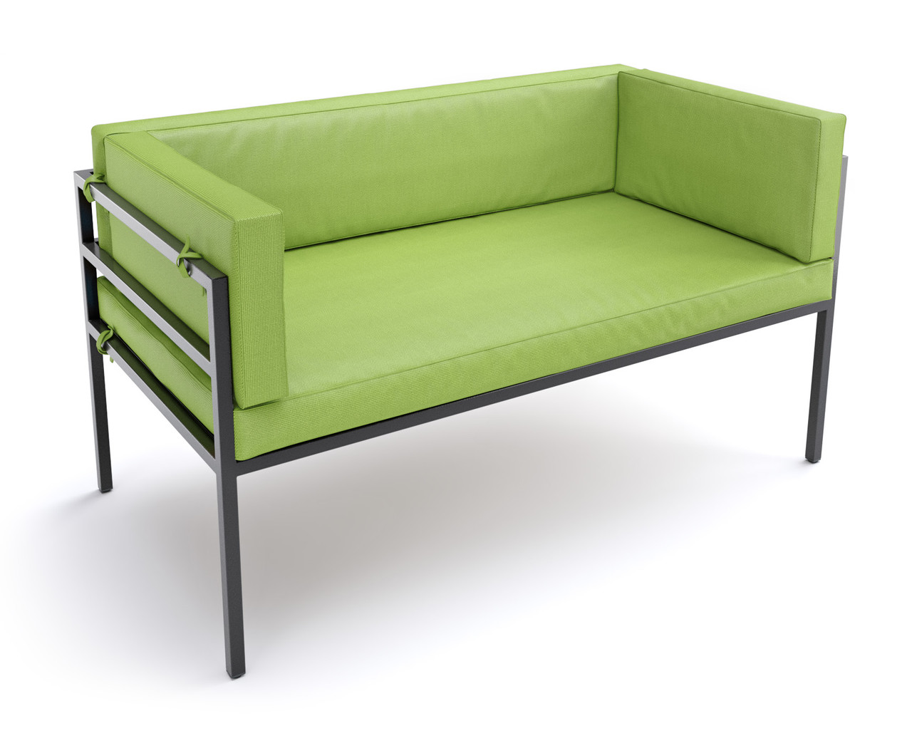 HERMOSA Heavy-Duty Outdoor Sofa  - Sunbrella Seating - Gunmetal Frame - Outdoor Furniture - Made in USA