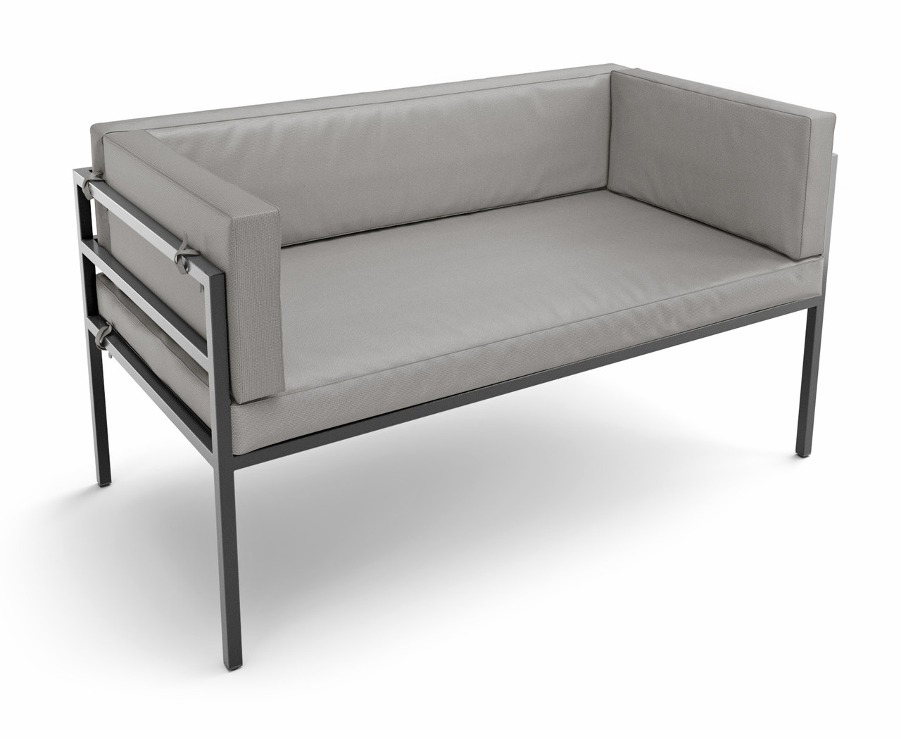 HERMOSA Heavy-Duty Outdoor Sofa  - Sunbrella Seating - Gunmetal Frame - Outdoor Furniture - Made in USA
