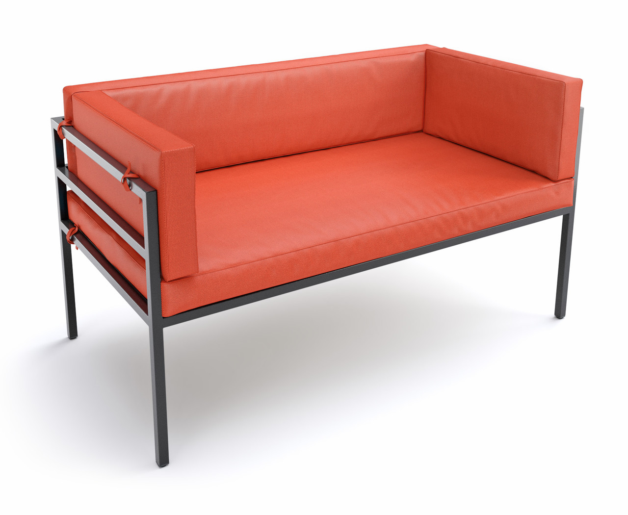 HERMOSA Heavy-Duty Outdoor Sofa  - Sunbrella Seating - Gunmetal Frame - Outdoor Furniture - Made in USA