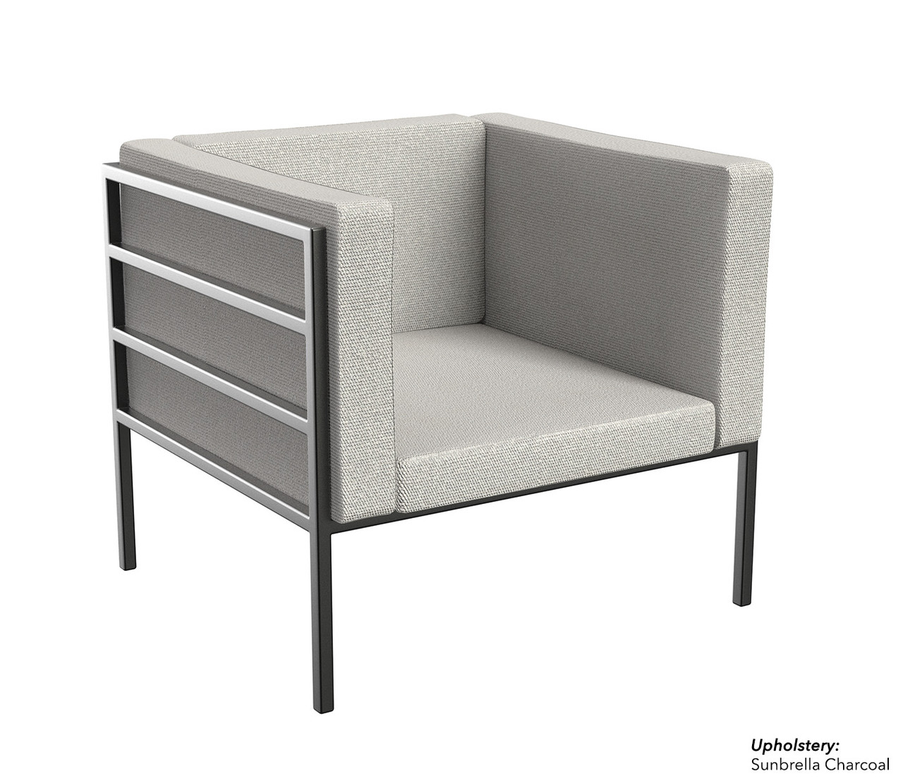 HERMOSA Heavy-Duty Outdoor Chair  - Sunbrella Seating - Gunmetal Frame - Outdoor Furniture - Made in USA HERMOSA Heavy-Duty Outdoor Chair  - Sunbrella Seating - Gunmetal Frame - Outdoor Furniture - Made in USA