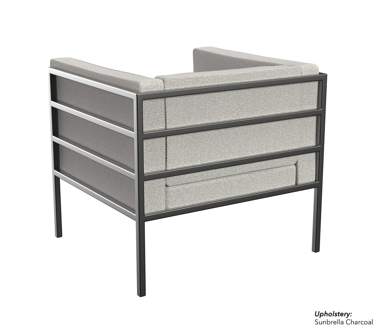 HERMOSA Heavy-Duty Outdoor Chair  - Sunbrella Seating - Gunmetal Frame - Outdoor Furniture - Made in USA HERMOSA Heavy-Duty Outdoor Chair  - Sunbrella Seating - Gunmetal Frame - Outdoor Furniture - Made in USA