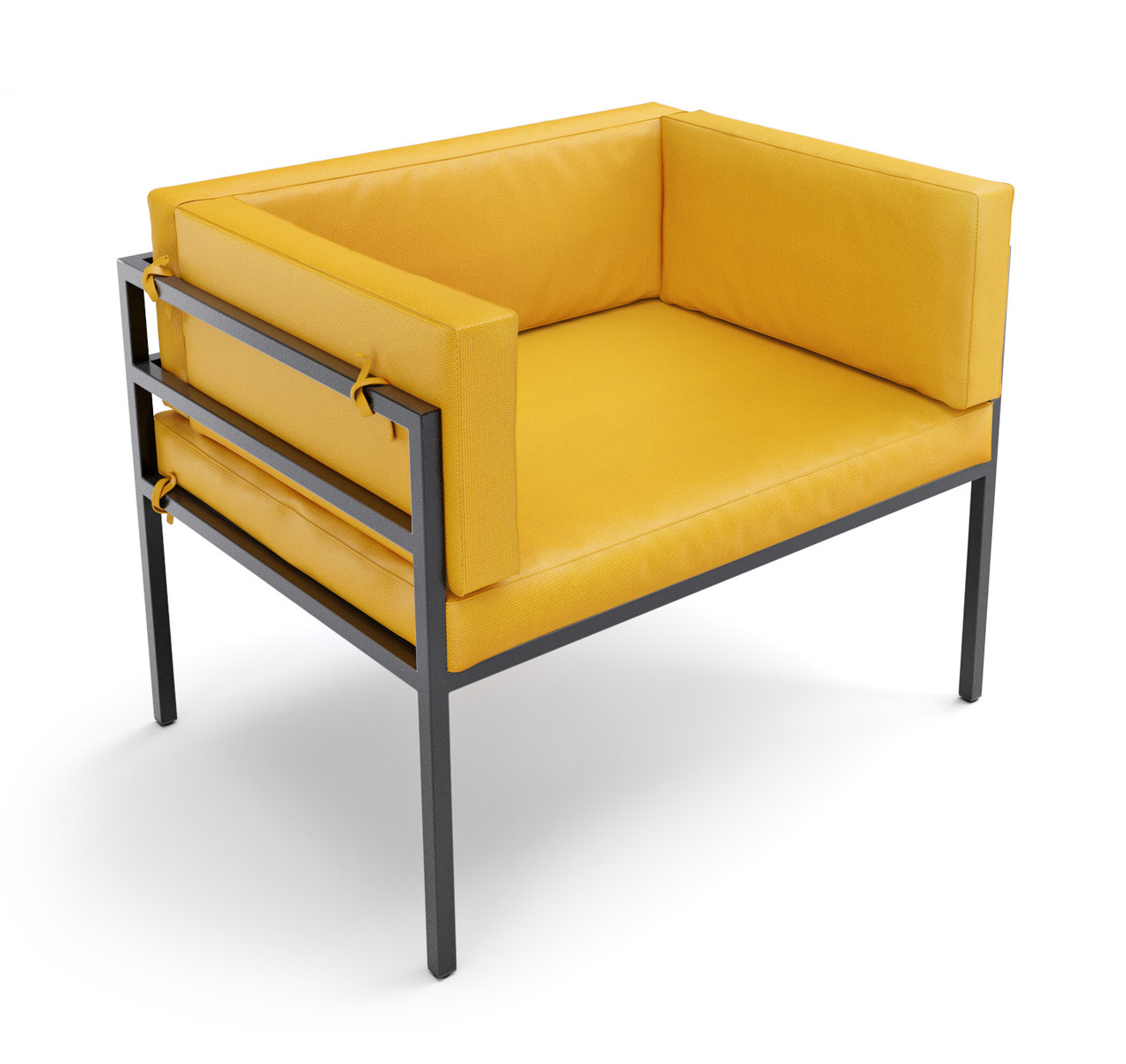 HERMOSA Heavy-Duty Outdoor Chair  - Sunbrella Seating - Gunmetal Frame - Outdoor Furniture - Made in USA