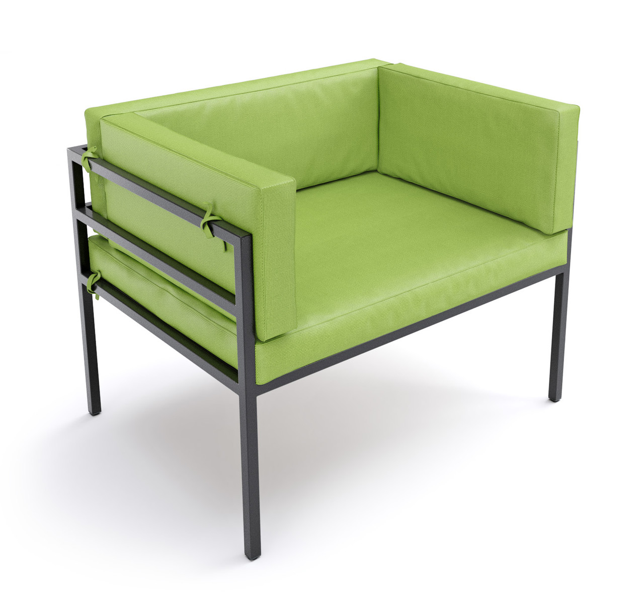 HERMOSA Heavy-Duty Outdoor Chair  - Sunbrella Seating - Gunmetal Frame - Outdoor Furniture - Made in USA