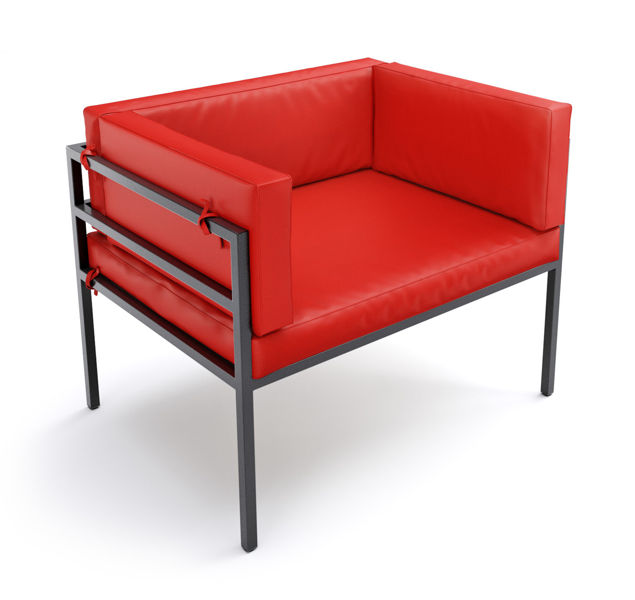 HERMOSA Heavy-Duty Outdoor Chair  - Sunbrella Seating - Gunmetal Frame - Outdoor Furniture - Made in USA