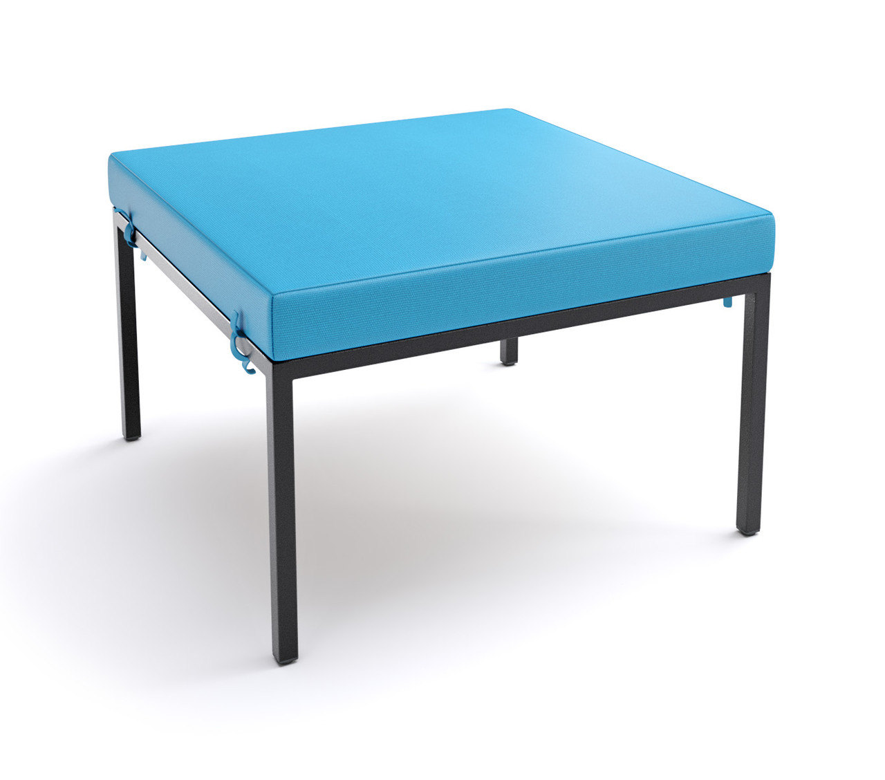 HERMOSA Ottoman - Sunbrella Seating - Gunmetal Frame - Outdoor Furniture - Made in USA