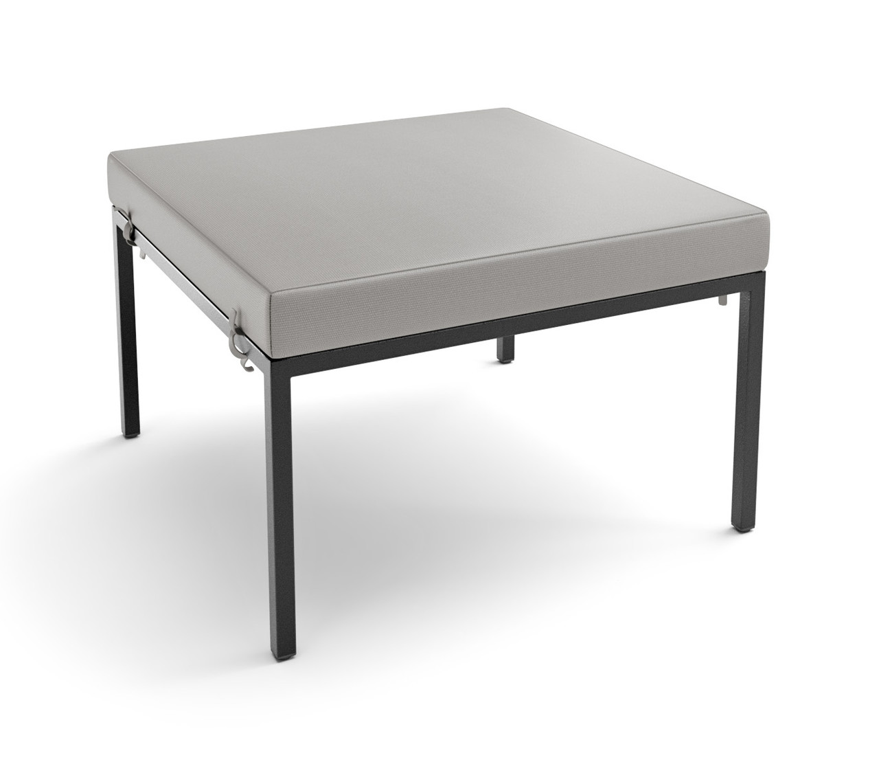 HERMOSA Ottoman - Sunbrella Seating - Gunmetal Frame - Outdoor Furniture - Made in USA
