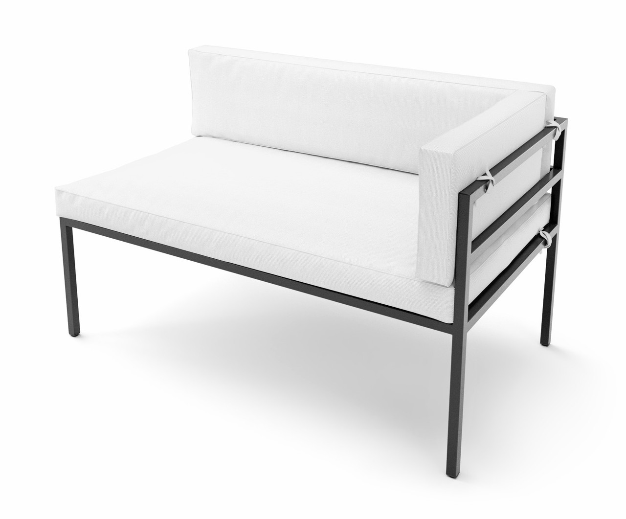 HERMOSA Heavy-Duty Outdoor Right Side Seating - Sunbrella Seating - Gunmetal Frame - Modular Outdoor Furniture - Made in USA