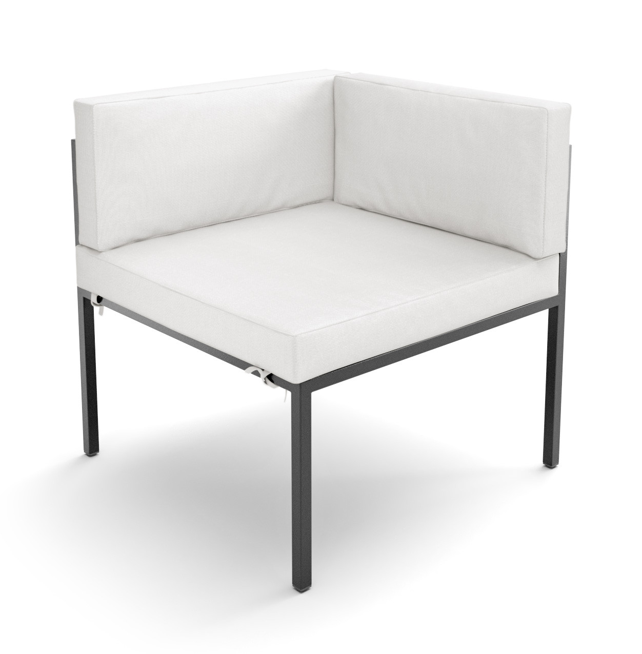 HERMOSA Heavy-Duty Outdoor Corner Seating - Sunbrella Seating - Gunmetal Frame - Modular Outdoor Furniture - Made in USA