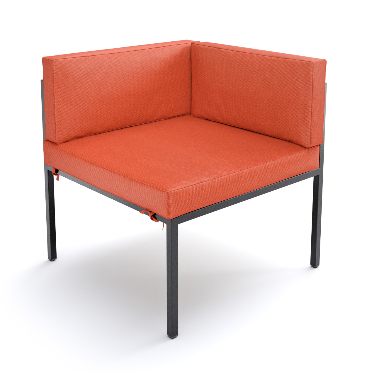 HERMOSA Heavy-Duty Outdoor Corner Seating - Sunbrella Seating - Gunmetal Frame - Modular Outdoor Furniture - Made in USA