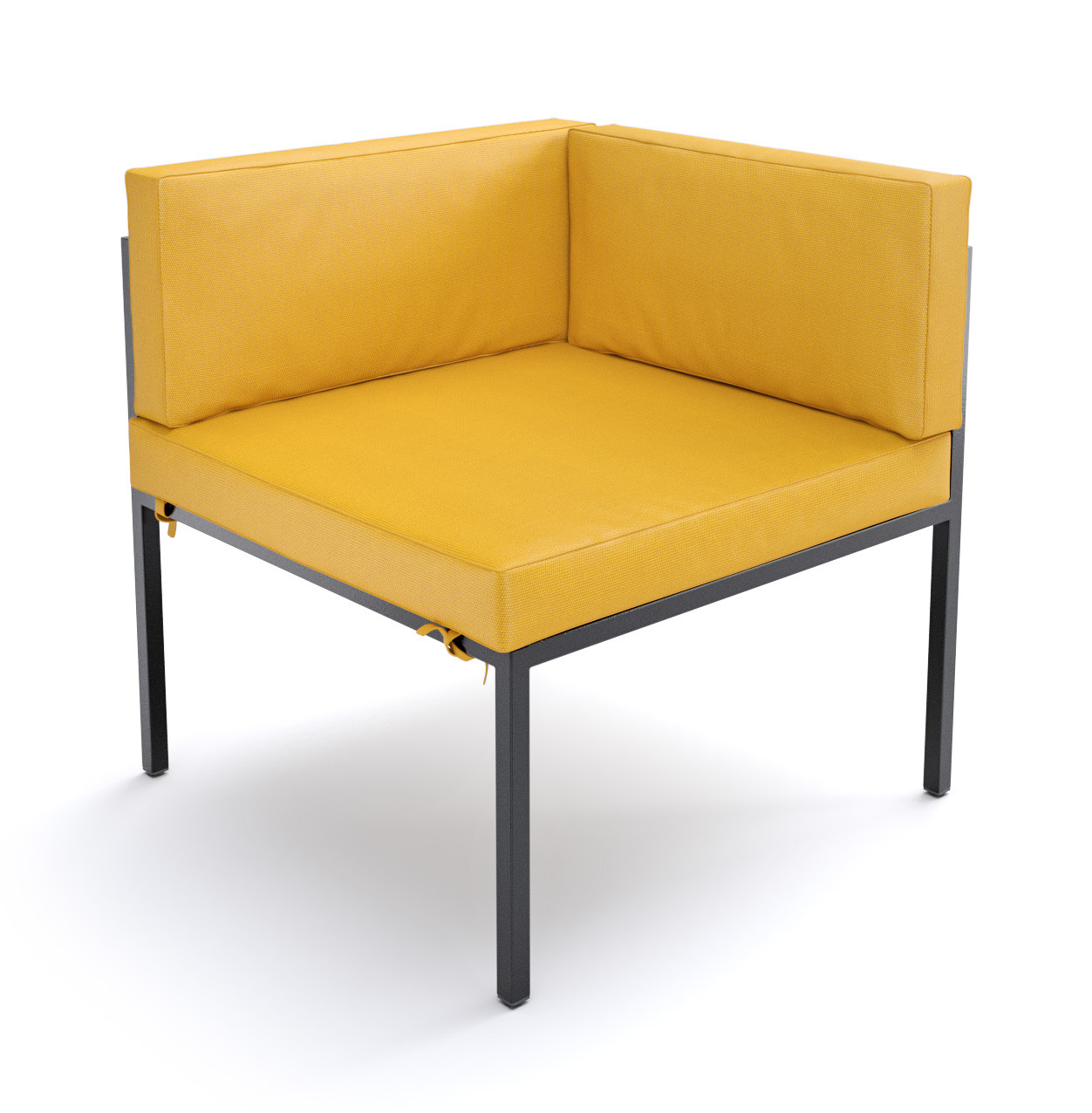 HERMOSA Heavy-Duty Outdoor Corner Seating - Sunbrella Seating - Gunmetal Frame - Modular Outdoor Furniture - Made in USA