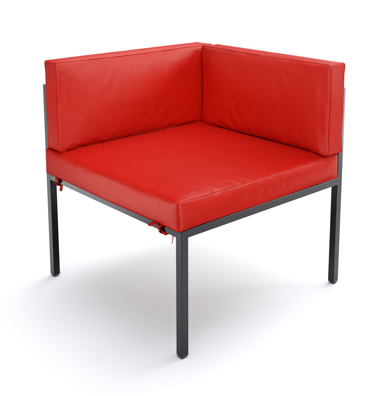 HERMOSA Heavy-Duty Outdoor Corner Seating - Sunbrella Seating - Gunmetal Frame - Modular Outdoor Furniture - Made in USA