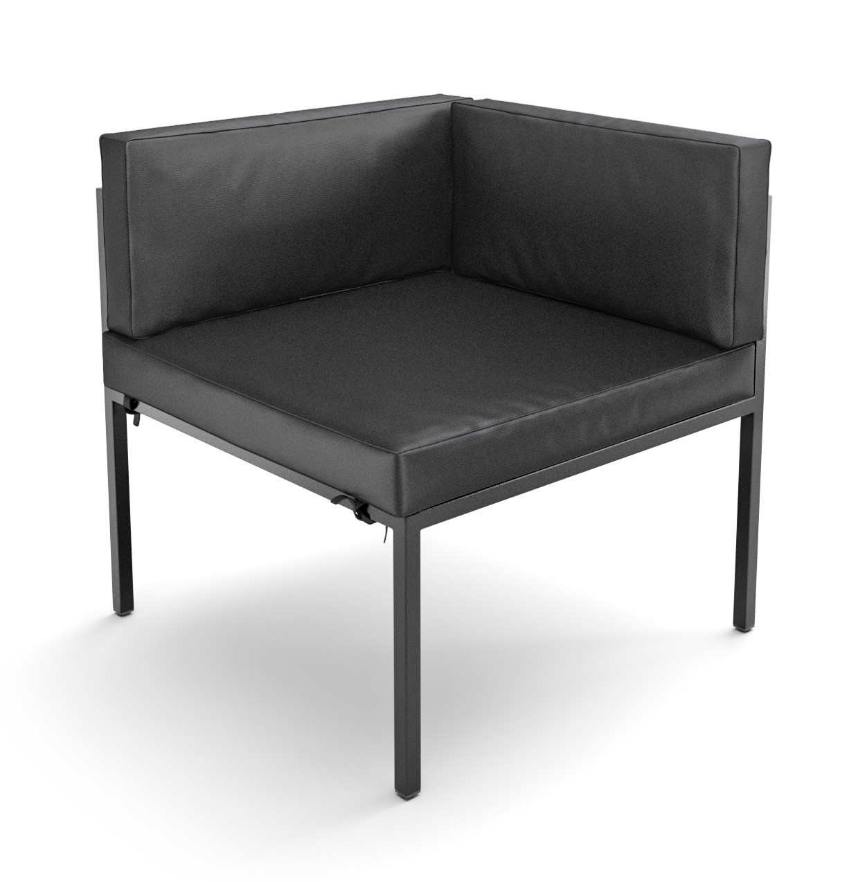 HERMOSA Heavy-Duty Outdoor Corner Seating - Sunbrella Seating - Gunmetal Frame - Modular Outdoor Furniture - Made in USA