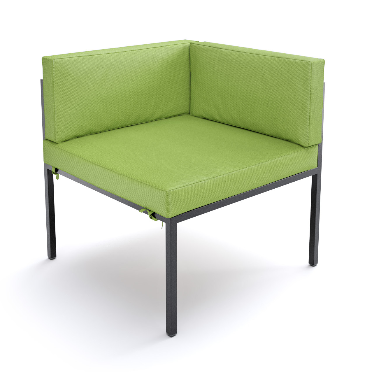 HERMOSA Heavy-Duty Outdoor Corner Seating - Sunbrella Seating - Gunmetal Frame - Modular Outdoor Furniture - Made in USA