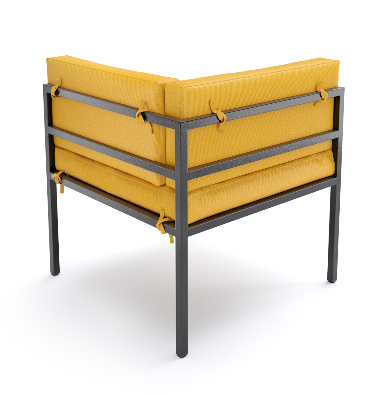 HERMOSA Heavy-Duty Outdoor Corner Seating - Sunbrella Seating - Gunmetal Frame - Modular Outdoor Furniture - Made in USA