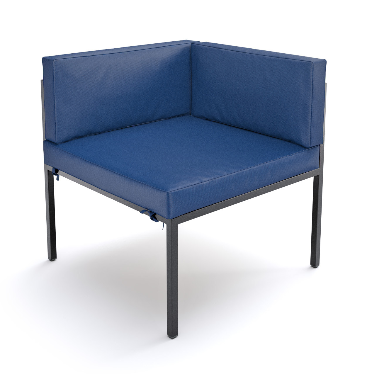 HERMOSA Heavy-Duty Outdoor Corner Seating - Sunbrella Seating - Gunmetal Frame - Modular Outdoor Furniture - Made in USA