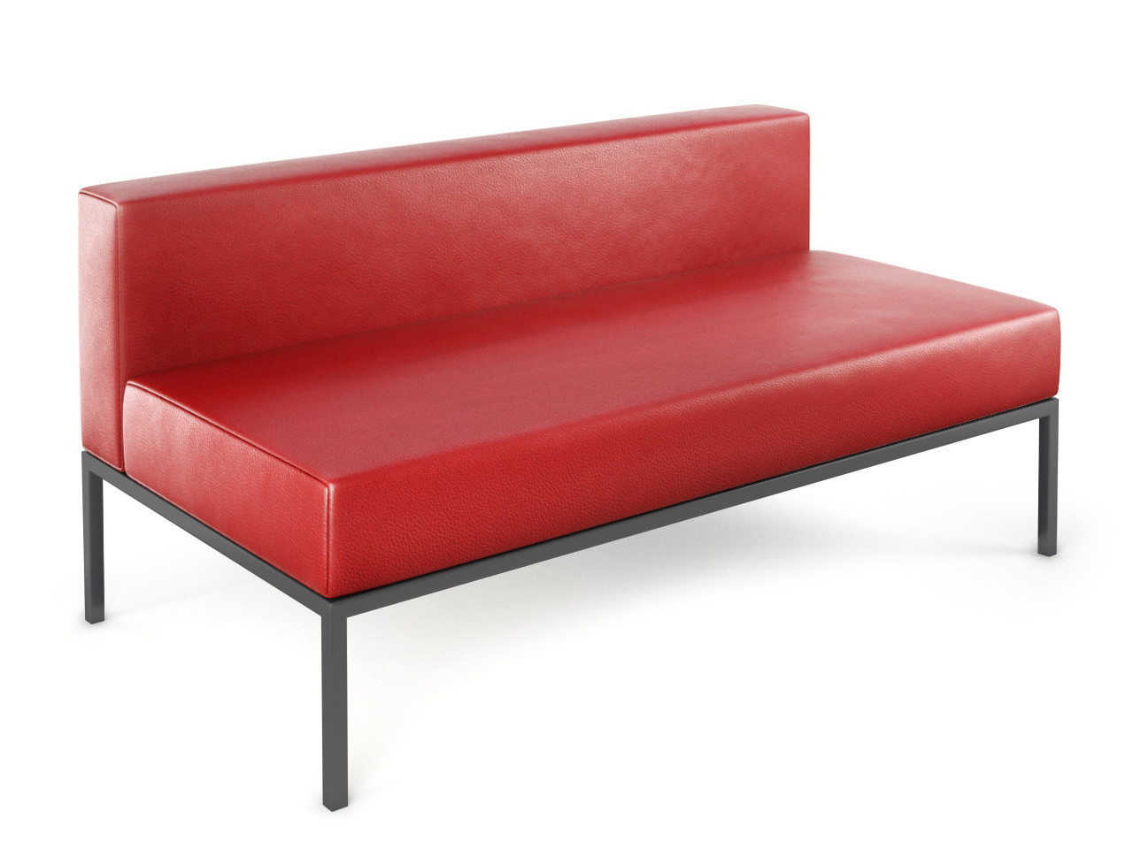 LUGANO - Armless Extension Modular - Fully Welded Gunmetal Frame - Made in USA LUGANO - Armless Extension Modular - Fully Welded Gunmetal Frame - Made in USA