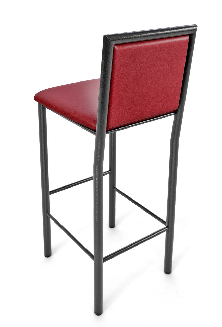 Bar Stool - Premium Upholstery - Gunmetal Heavy Duty Tubular Round Base