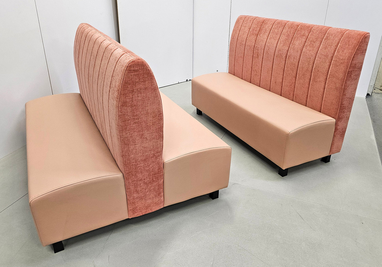 Norway Restaurant Booth - Premium Channel-Back Upholstery - Black Legs -Made in USA