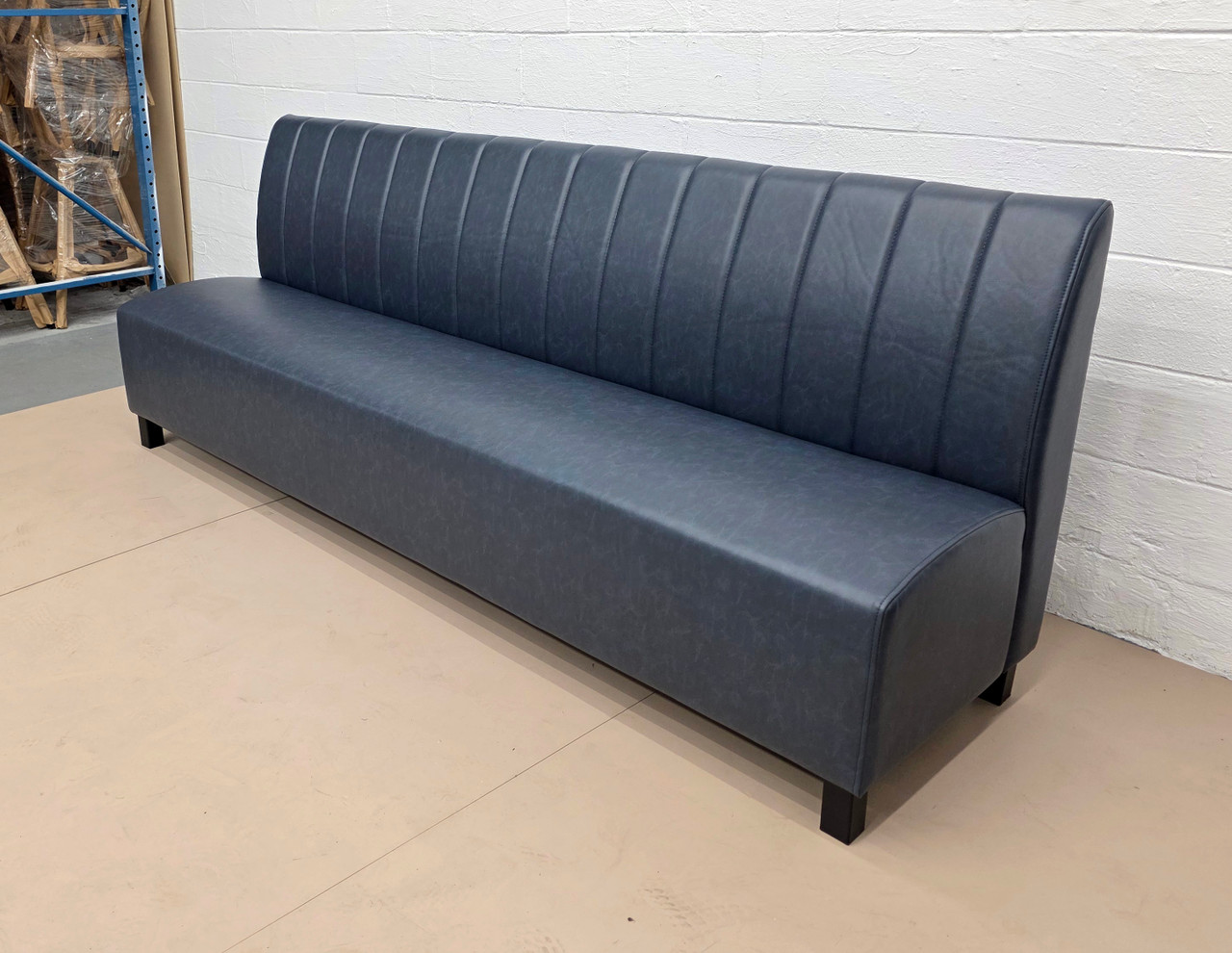 Norway Restaurant Booth - Premium Channel-Back Upholstery - Black Legs -Made in USA