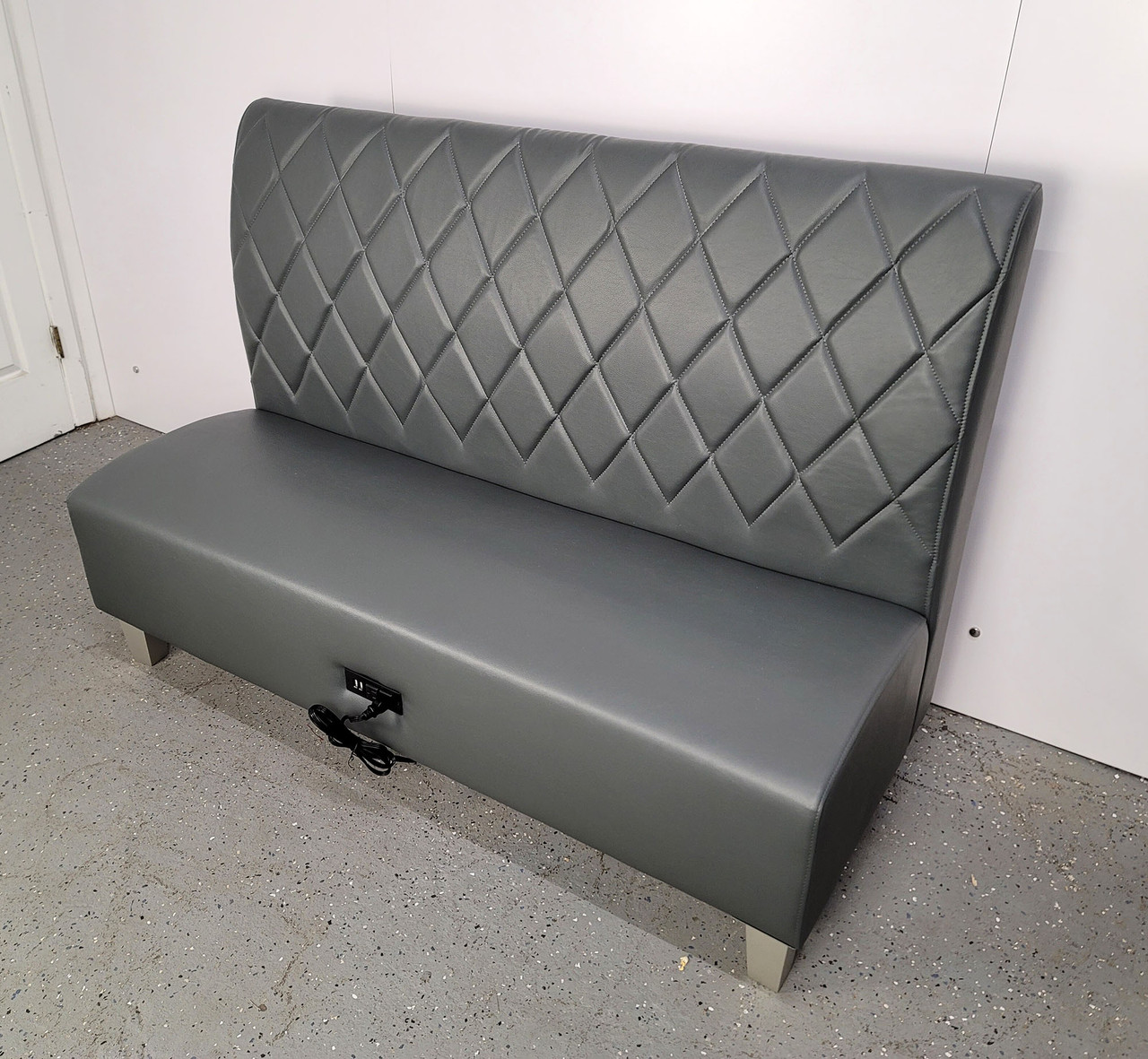 Norway Restaurant Booth - Premium Diamond-Tufted Upholstery - Black Legs -Made in USA Norway Restaurant Booth - Premium Diamond-Tufted Upholstery - Black Legs -Made in USA