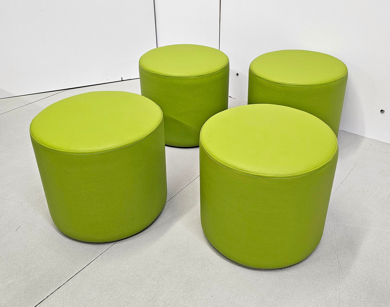 Set of Four 18" Round Stools  - Super Performance Upholstery - Made in USA Set of Four 18" Round Stools  - Super Performance Upholstery - Made in USA