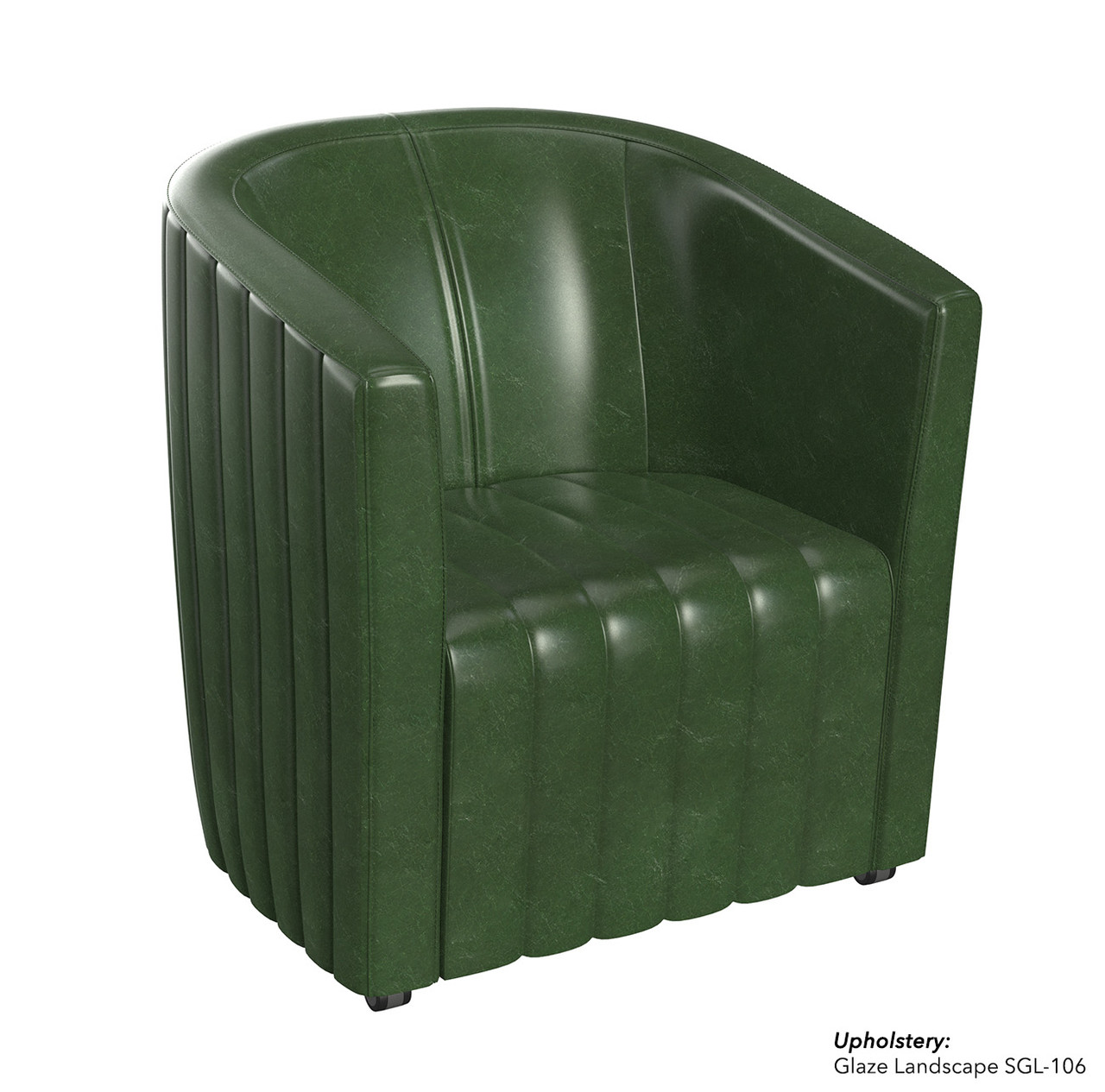 Full Channeled Seat & Back - Commercial-Grade Club Chair on Casters- Handcrafted in USA Full Channeled Seat & Back - Commercial-Grade Club Chair on Casters- Handcrafted in USA