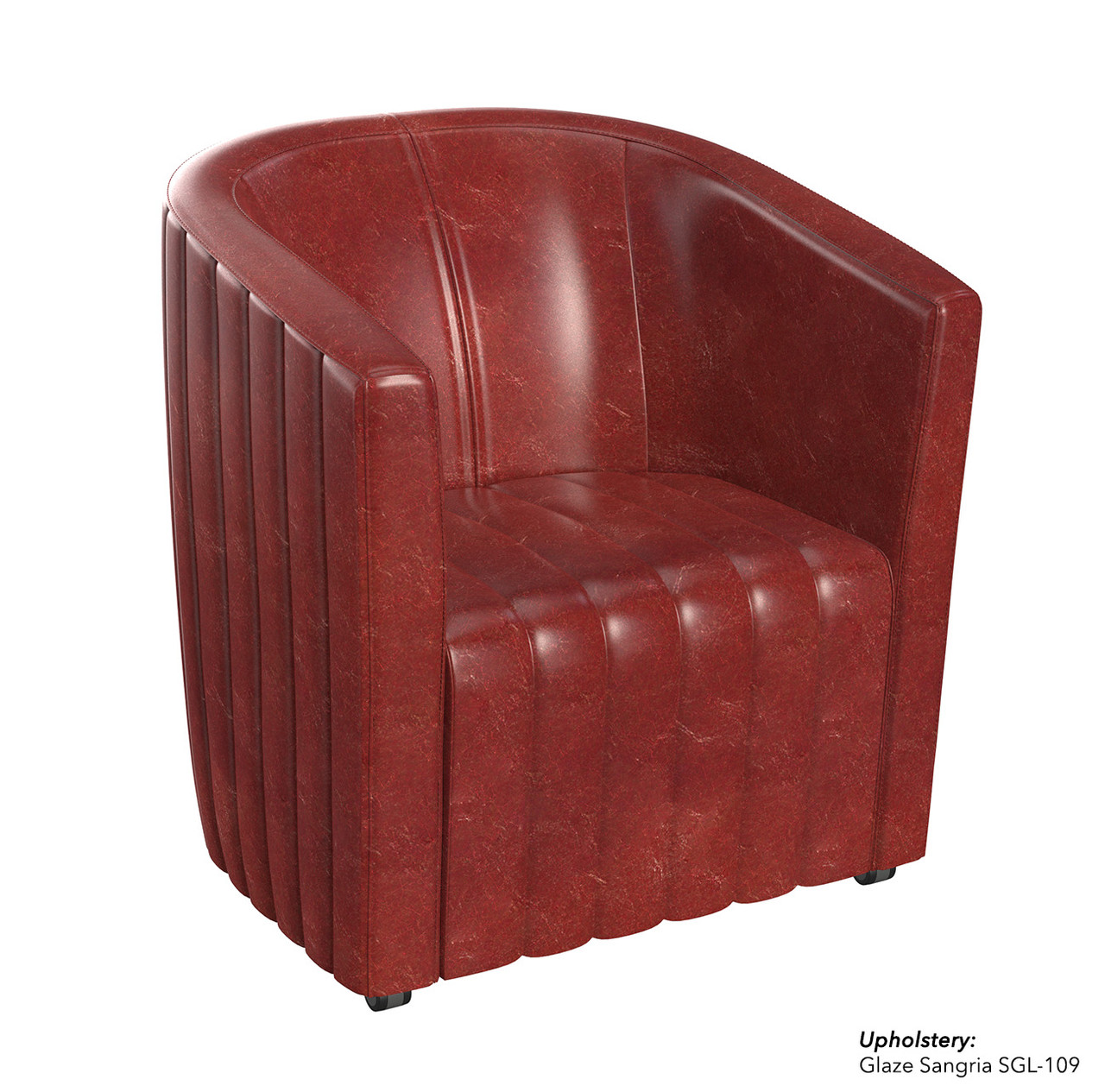 Full Channeled Seat & Back - Commercial-Grade Club Chair on Casters- Handcrafted in USA Full Channeled Seat & Back - Commercial-Grade Club Chair on Casters- Handcrafted in USA