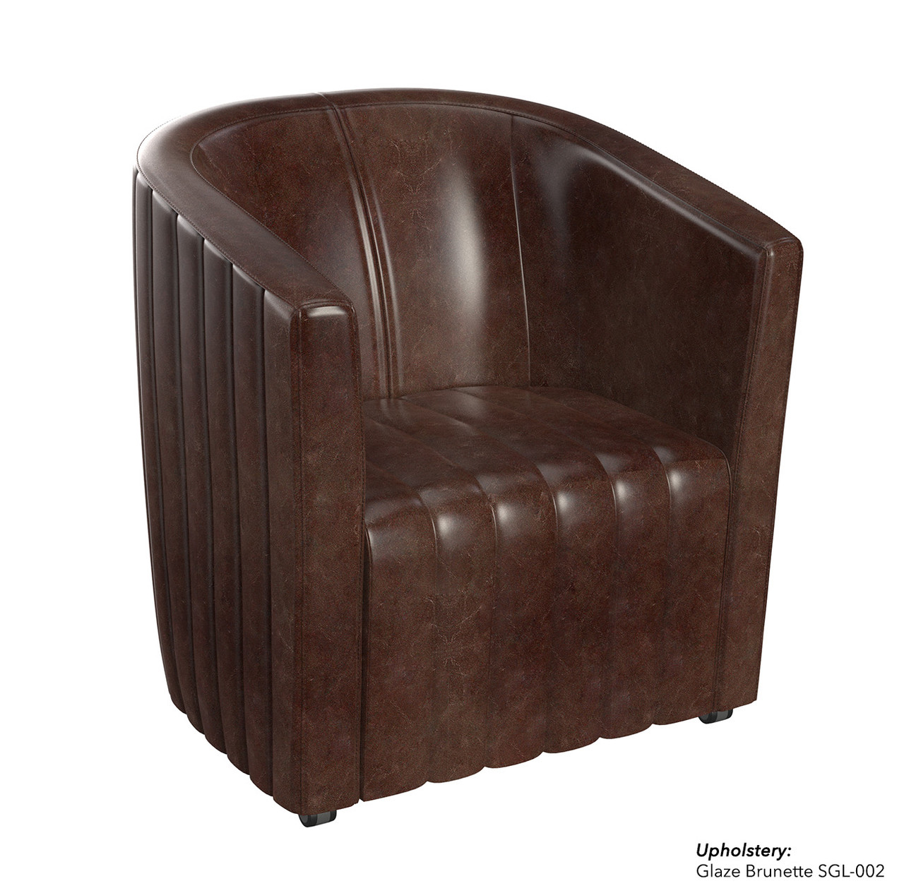 Full Channeled Seat & Back - Commercial-Grade Club Chair on Casters- Handcrafted in USA Full Channeled Seat & Back - Commercial-Grade Club Chair on Casters- Handcrafted in USA