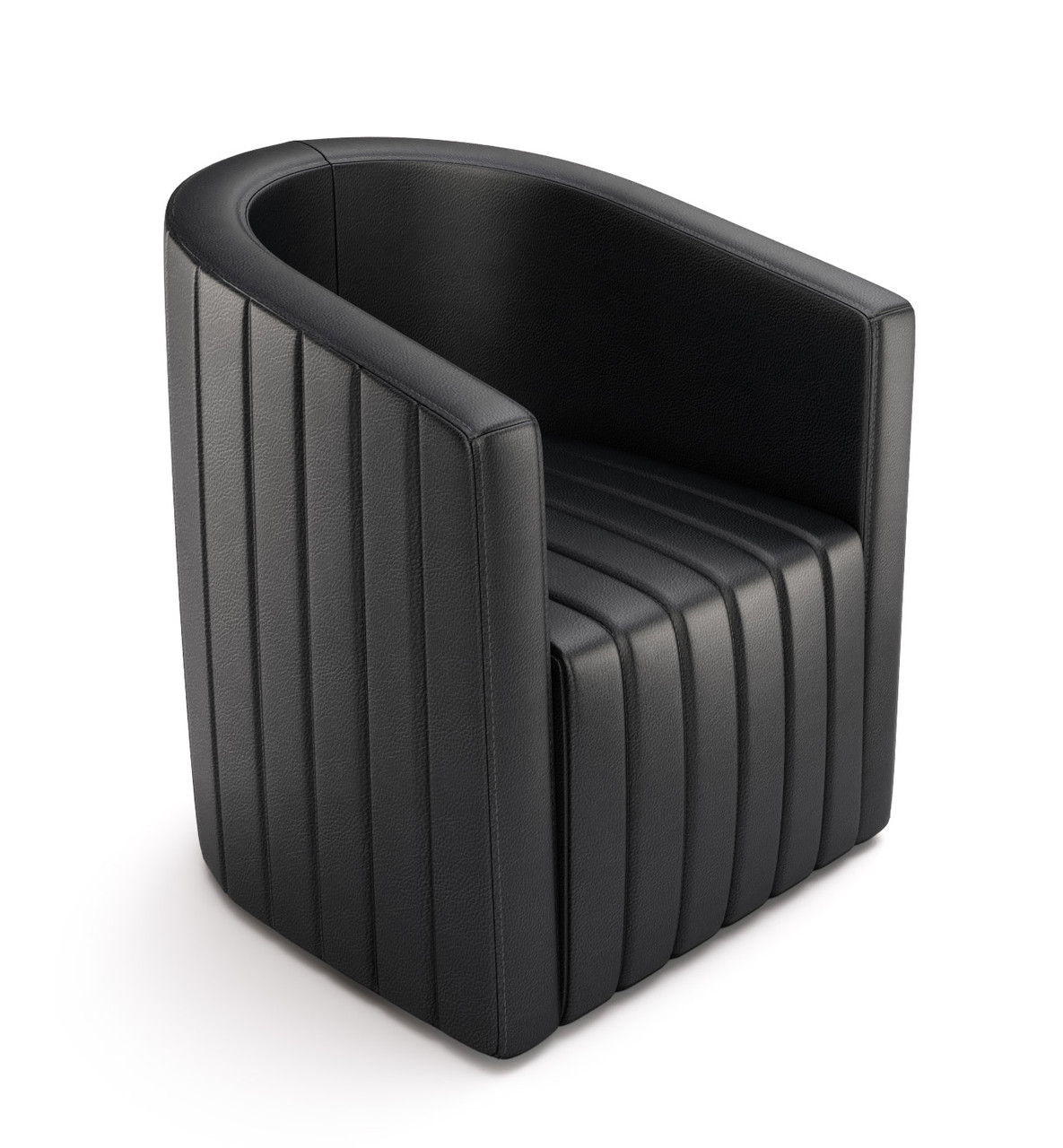 Full Channeled Seat & Back - Commercial-Grade Club Chair on Casters- Handcrafted in USA