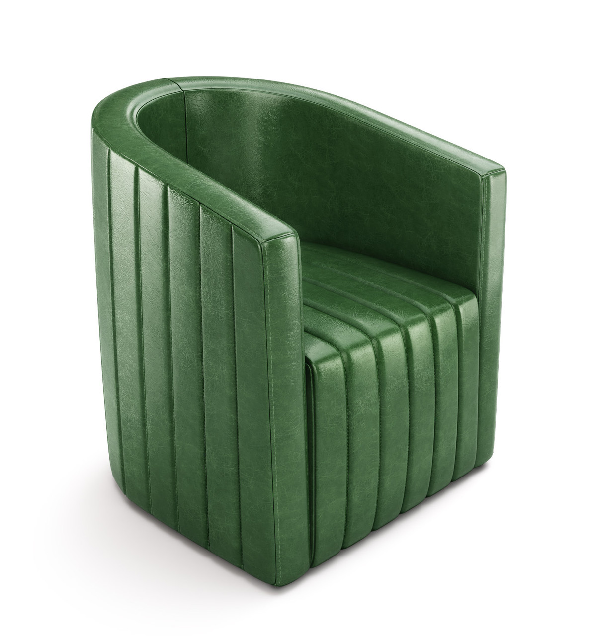 Full Channeled Seat & Back - Commercial-Grade Club Chair on Casters- Handcrafted in USA