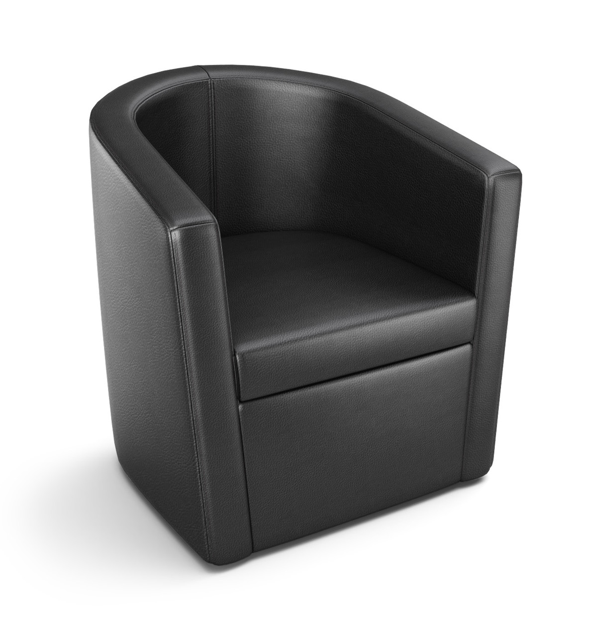 Commercial-Grade Club Chair - Fully Upholstered - Made in USA - Optional Casters and 360° Swivel Base