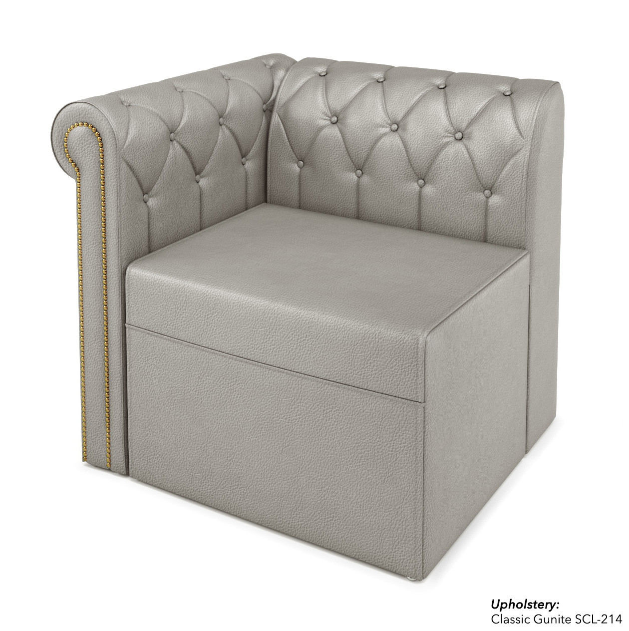 ESCAPE Luxurious Button-Tufted Left-Side with Brass Nail Trim - Made in USA