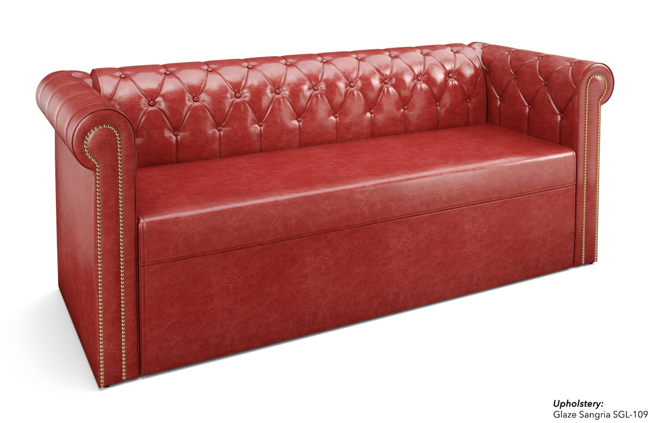 Commercial-Grade Lush Sofa with Brass Nail Trim - Made in USA Commercial-Grade Lush Sofa with Brass Nail Trim - Made in USA