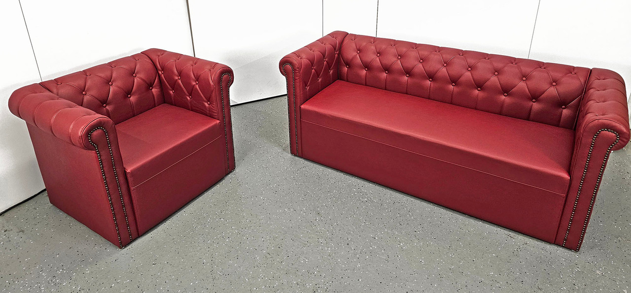 Commercial-Grade Lush Sofa with Brass Nail Trim - Made in USA Commercial-Grade Lush Sofa with Brass Nail Trim - Made in USA