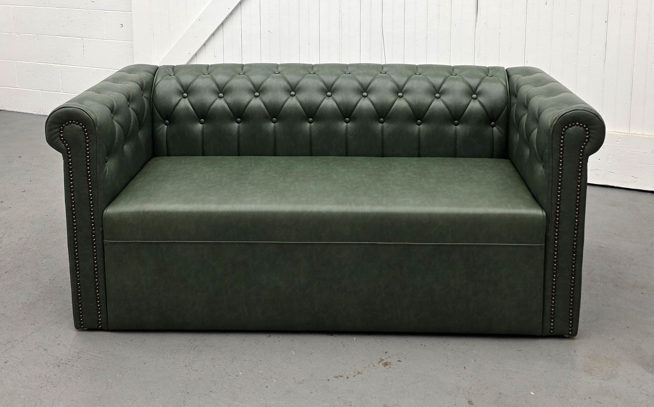 Commercial-Grade Lush Sofa with Brass Nail Trim - Made in USA