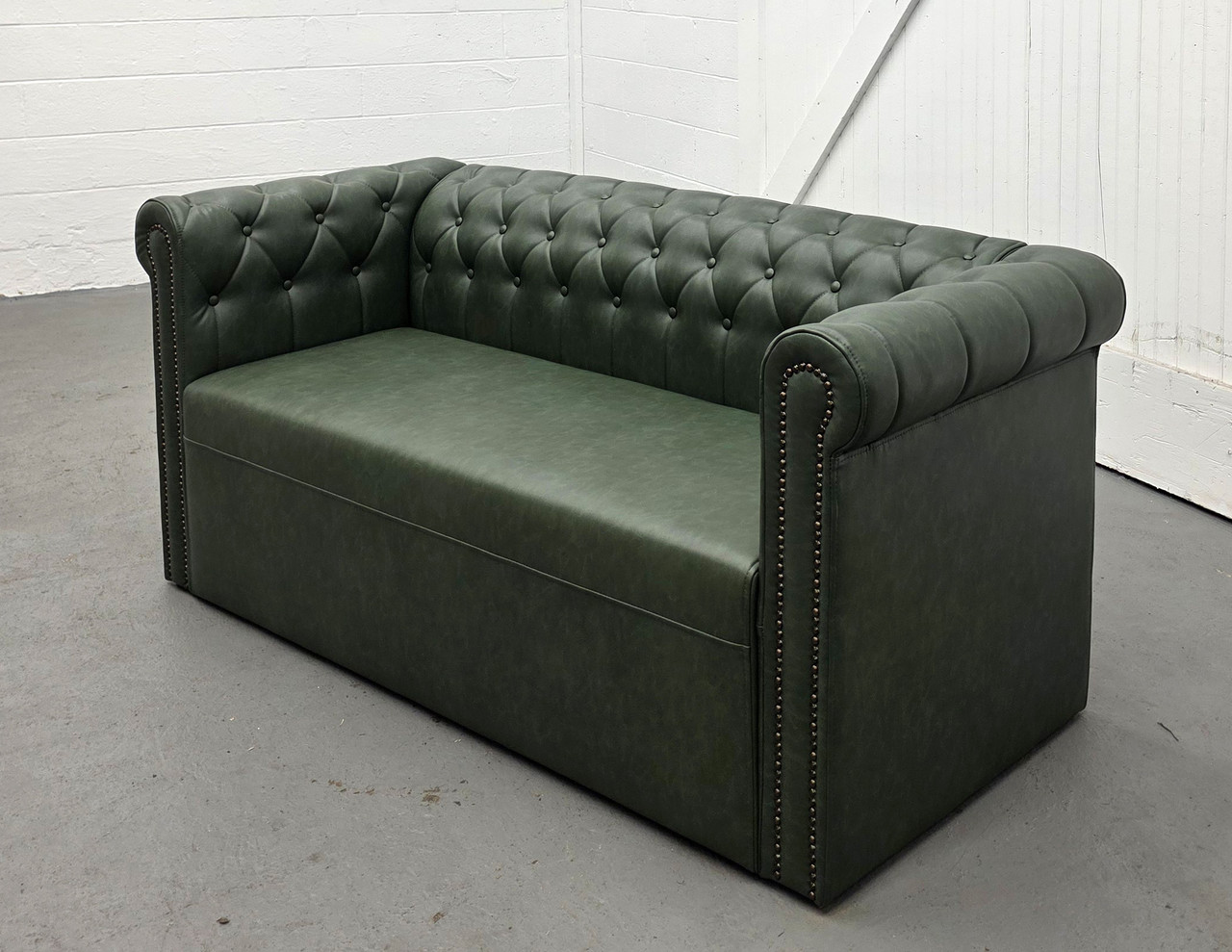 Commercial-Grade Lush Sofa with Brass Nail Trim - Made in USA